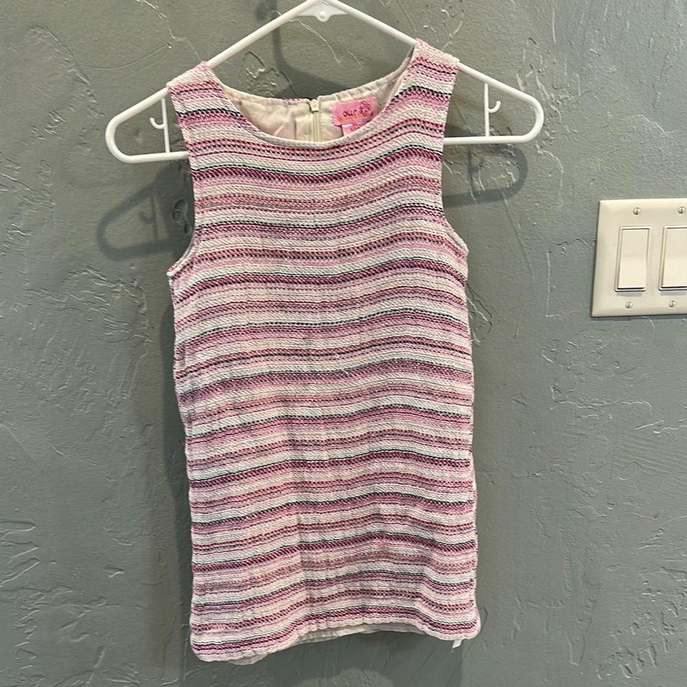 Striped Pink and White Kids Casual Dress